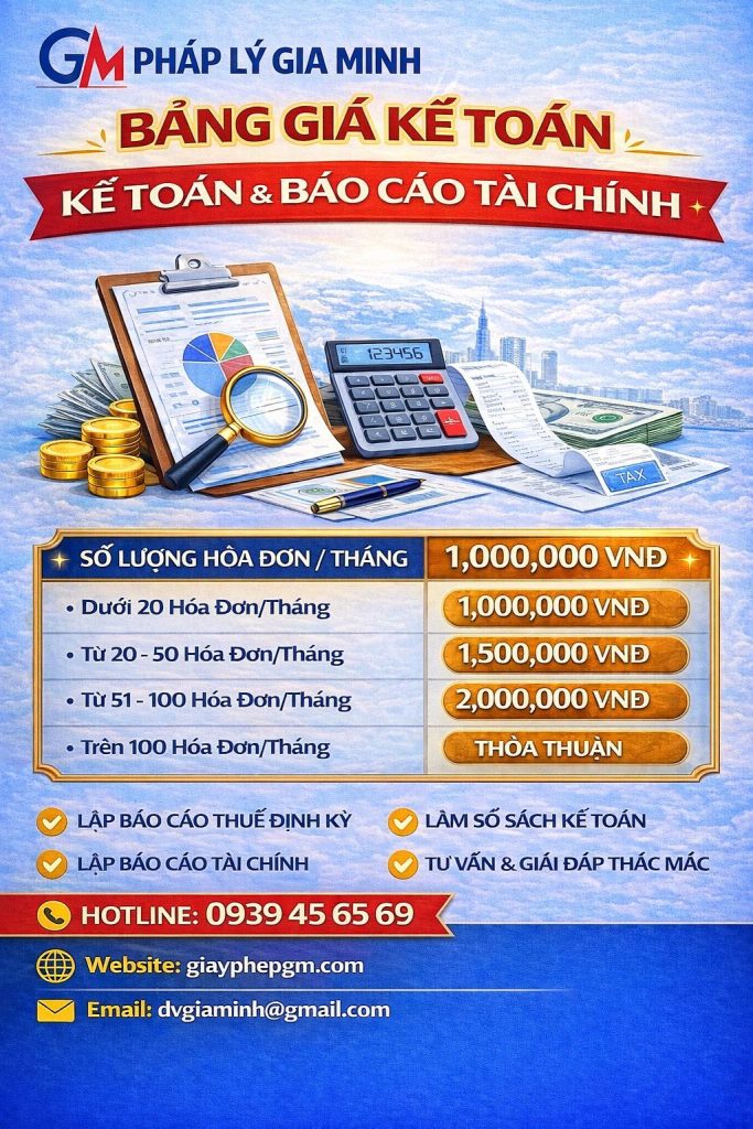 Bảng giá kế toán cơ khí tại Thanh Hóa