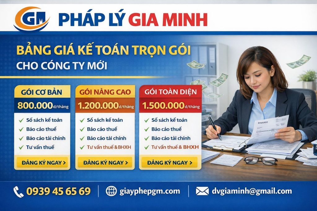 bảng giá kế toán doanh nghiệp tại nghệ an