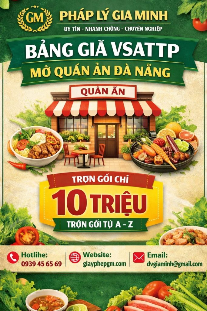 bảng giá vsattp nhanh chóng tại nghệ an