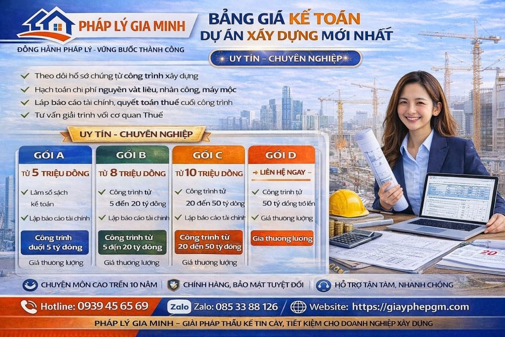Bảng giá dịch vụ kế toán dự án nông nghiệp công nghệ cao