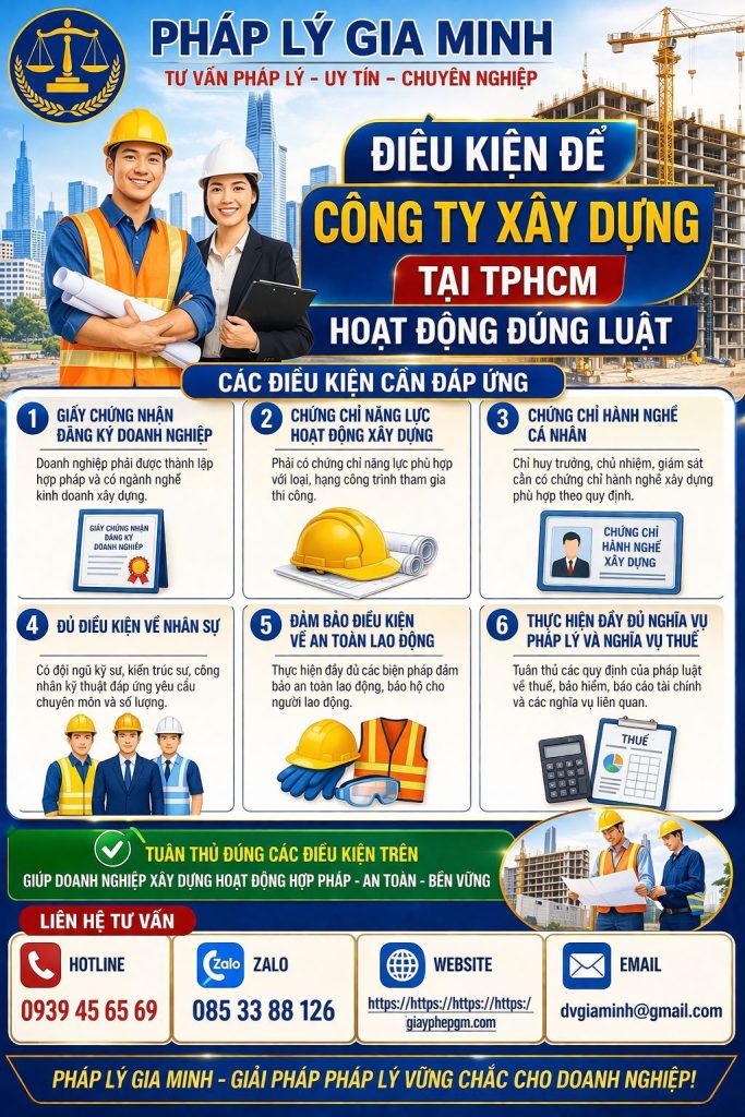Bộ hồ sơ thành lập công ty xây dựng tại TPHCM