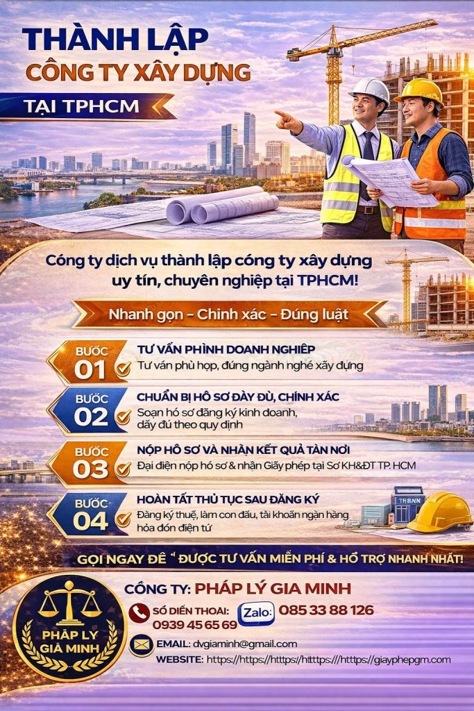 Các bước thành lập công ty xây dựng tại TPHCM
