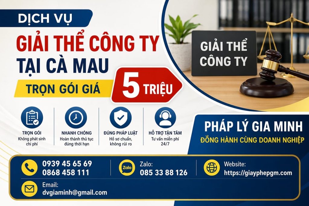 chi phí đóng công ty tại cà mau