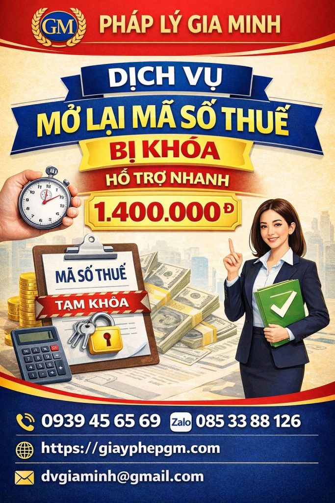 Chi phí mở khóa mã số thuế