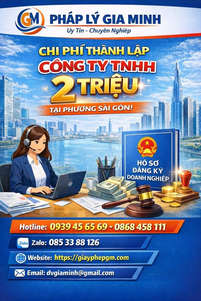 Chi phí thành lập công ty TNHH tại phường Sài Gòn