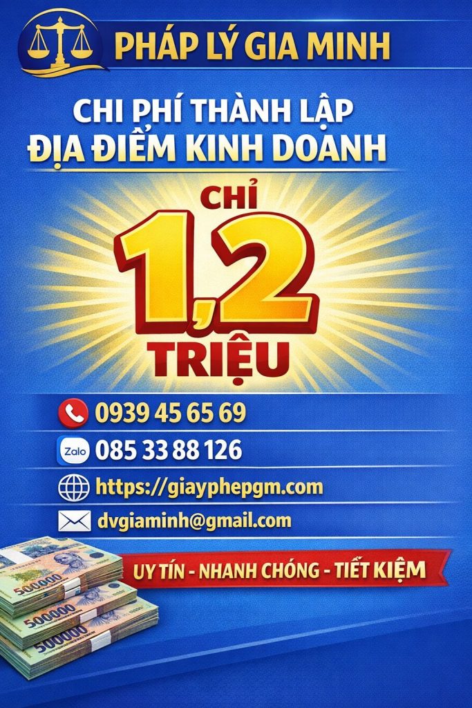 Chi phí thành lập địa điểm kinh doanh tại Lâm Đồng trọn gói