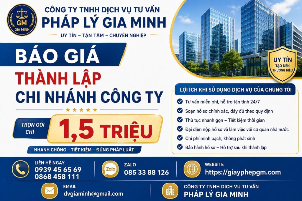 dịch vụ đăng ký chi nhánh công ty cổ phần tại đồng tháp