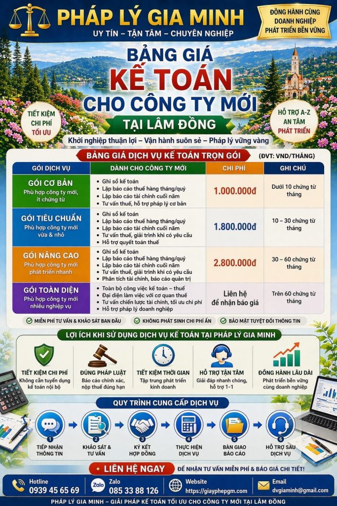 dịch vụ kế toán tại lâm đồng cho doanh nghiệp sản xuất