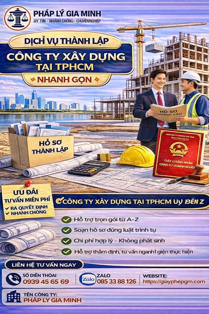Dịch vụ làm giấy phép công ty xây dựng tại TPHCM