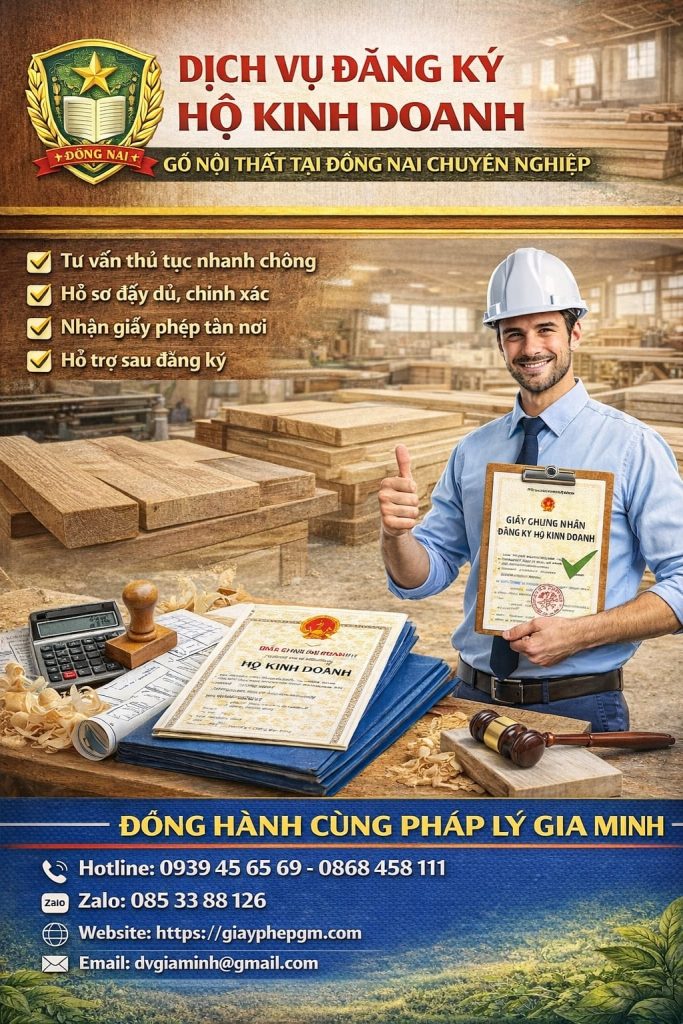 Dịch vụ làm giấy phép hộ kinh doanh gỗ nội thất tại Đồng Nai