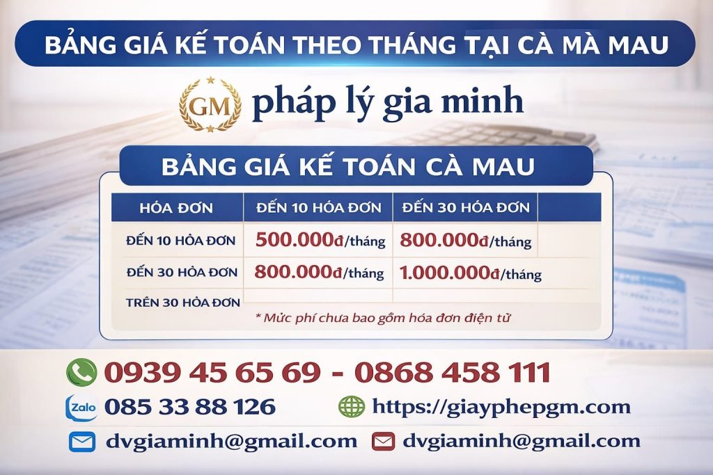 dịch vụ lập báo cáo tài chính tại cà mau