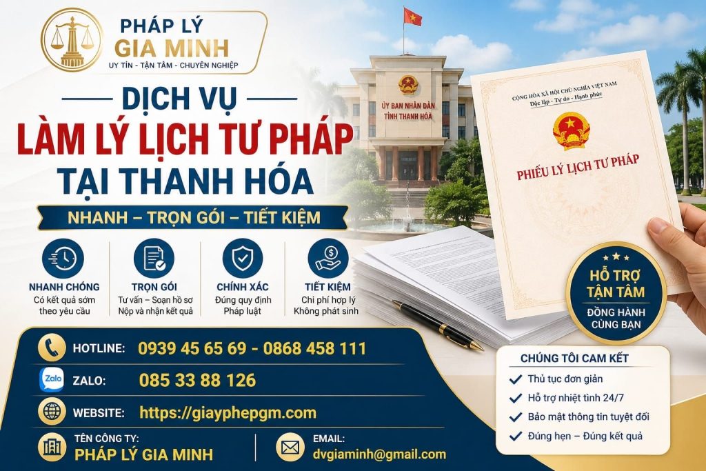 Dịch vụ lý lịch tư pháp Thanh Hóa chất lượng cao