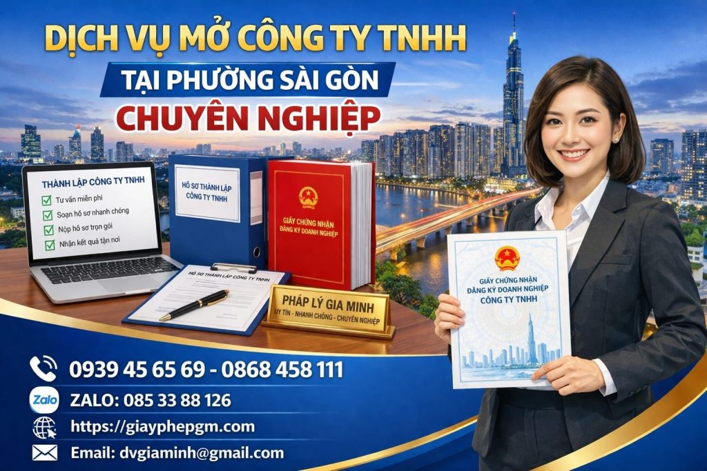 Dịch vụ mở công ty TNHH tại phường Sài Gòn chuyên nghiệp