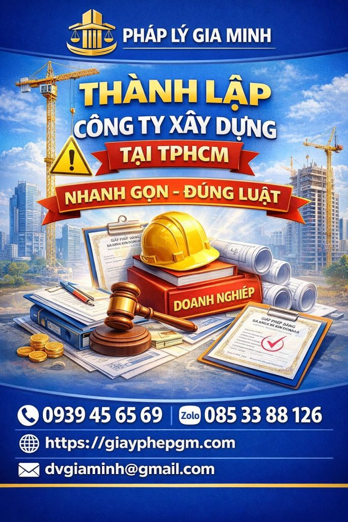 dịch vụ thành lập công ty xây dựng công trình tại tphcm