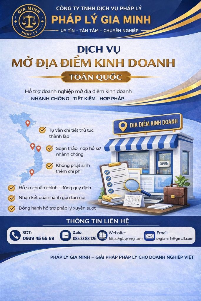 Dịch vụ thành lập địa điểm kinh doanh tại Nghệ An uy tín
