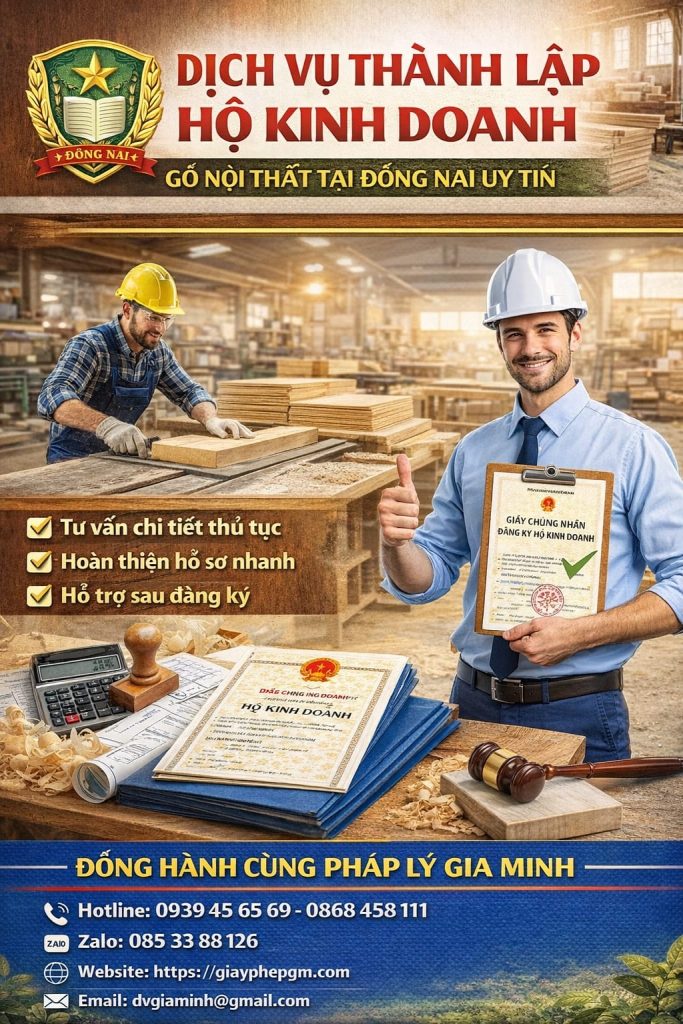 Dịch vụ thành lập hộ kinh doanh gỗ nội thất tại Đồng Nai uy tín