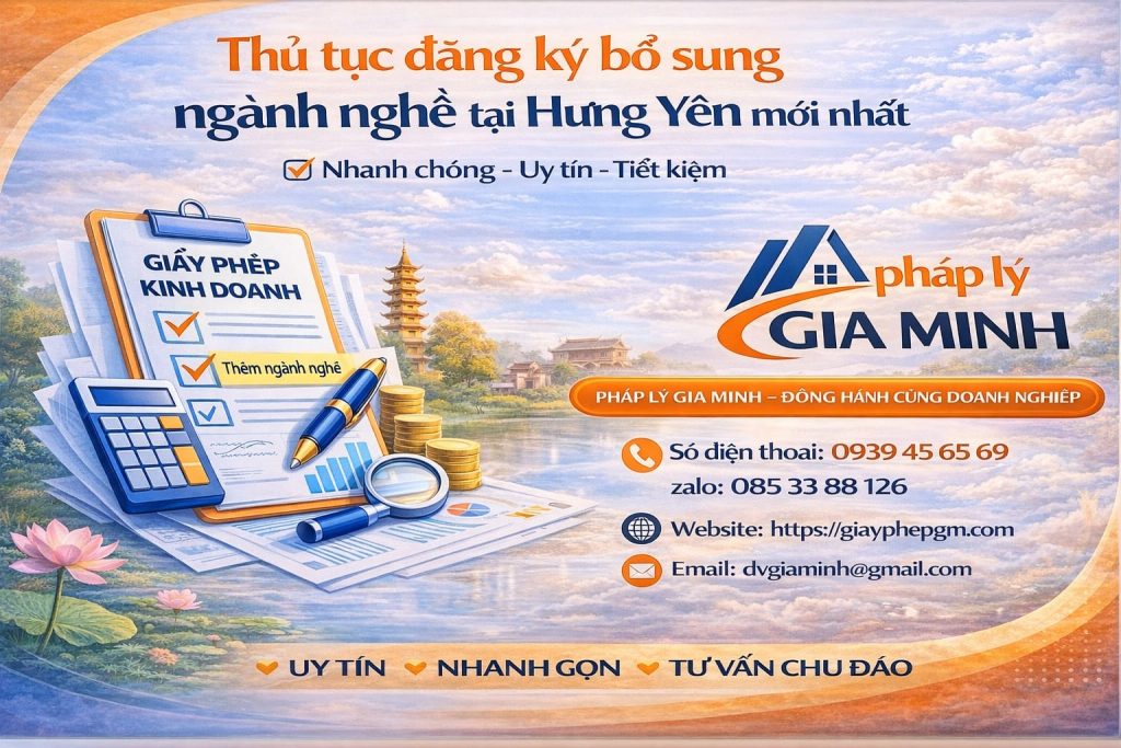 Dịch vụ thay đổi ngành nghề đăng ký tại Hưng Yên