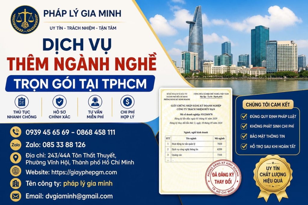 Dịch vụ thêm ngành nghề tại TPHCM