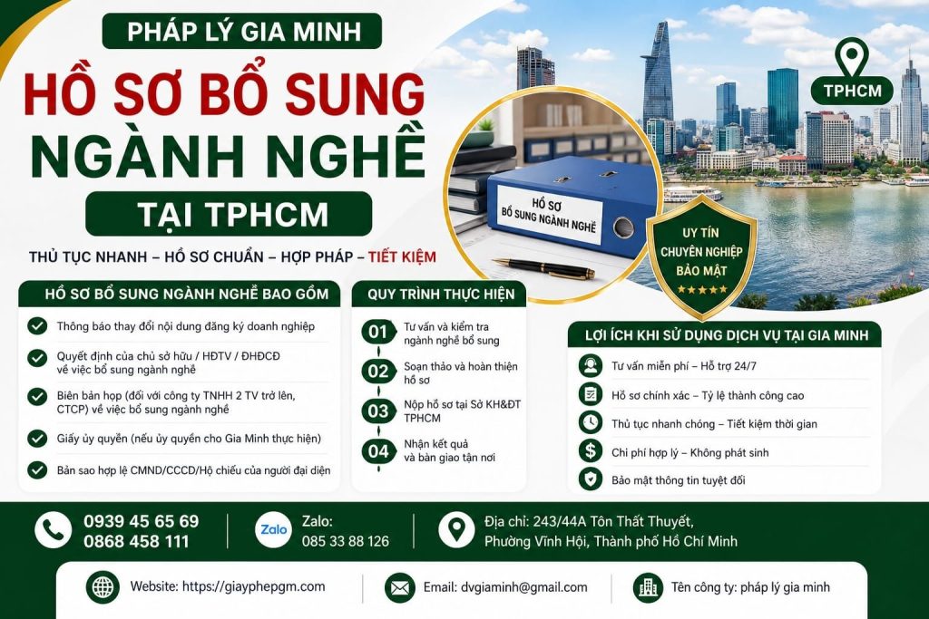 Hồ sơ bổ sung ngành nghề tại TPHCM