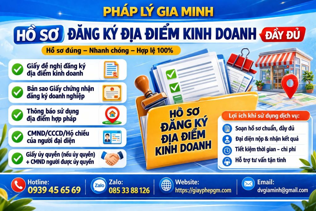 Hồ sơ đăng ký địa điểm kinh doanh tại Bắc Ninh đầy đủ