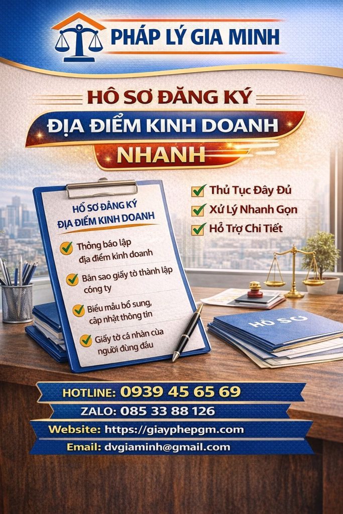 Hồ sơ đăng ký địa điểm kinh doanh tại Quảng Trị đầy đủ
