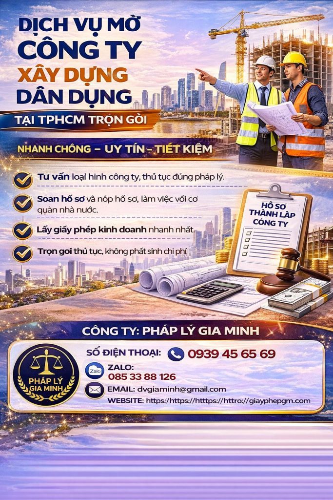 hồ sơ thành lập côgn ty xây dựng tphcm