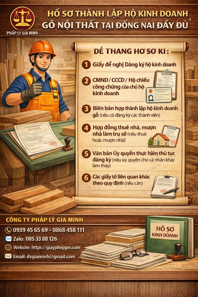 Hồ sơ thành lập hộ kinh doanh gỗ nội thất tại Đồng Nai đầy đủ