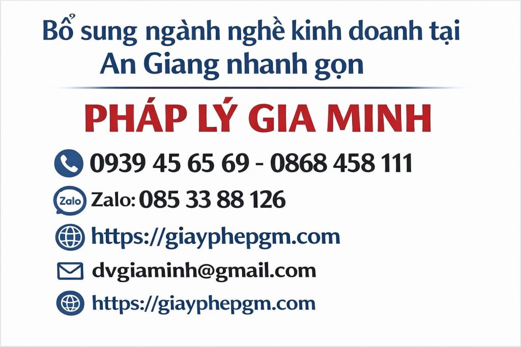 Hồ sơ thêm ngành nghề kinh doanh tại An Giang đầy đủ