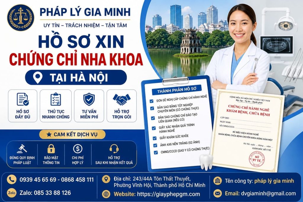 Hồ sơ xin chứng chỉ nha khoa tại Hà Nội