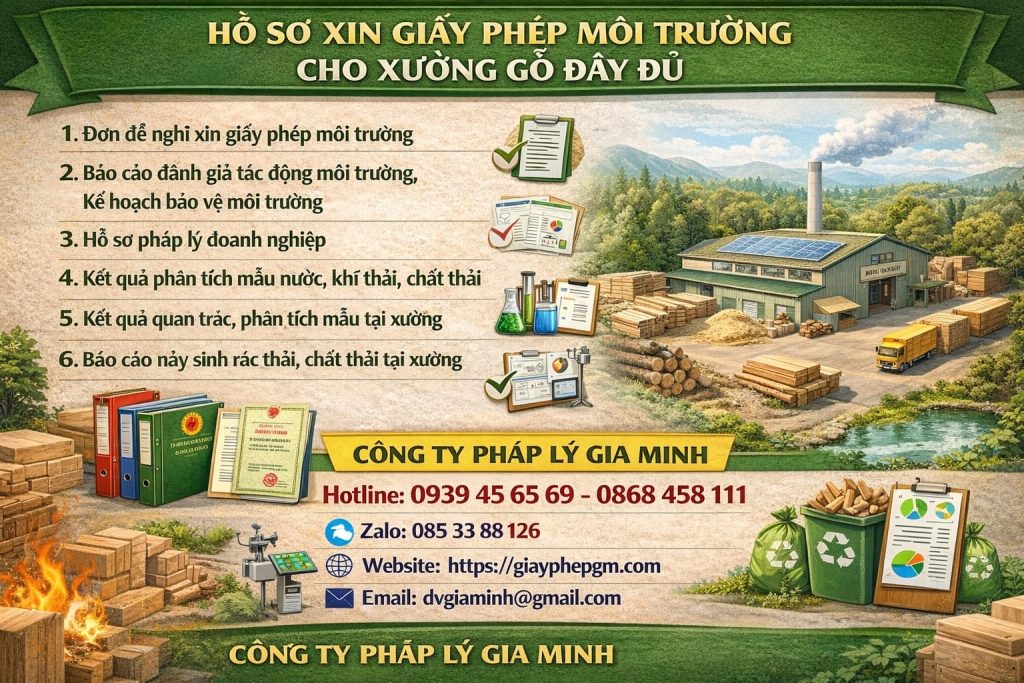 Hồ sơ xin giấy phép môi trường cho xưởng gỗ đầy đủ