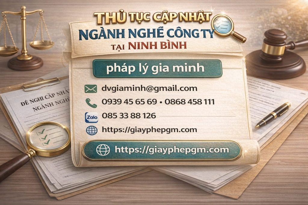 hướng dẫn cập nhật ngành nghề doanh nghiệp tại ninh bình