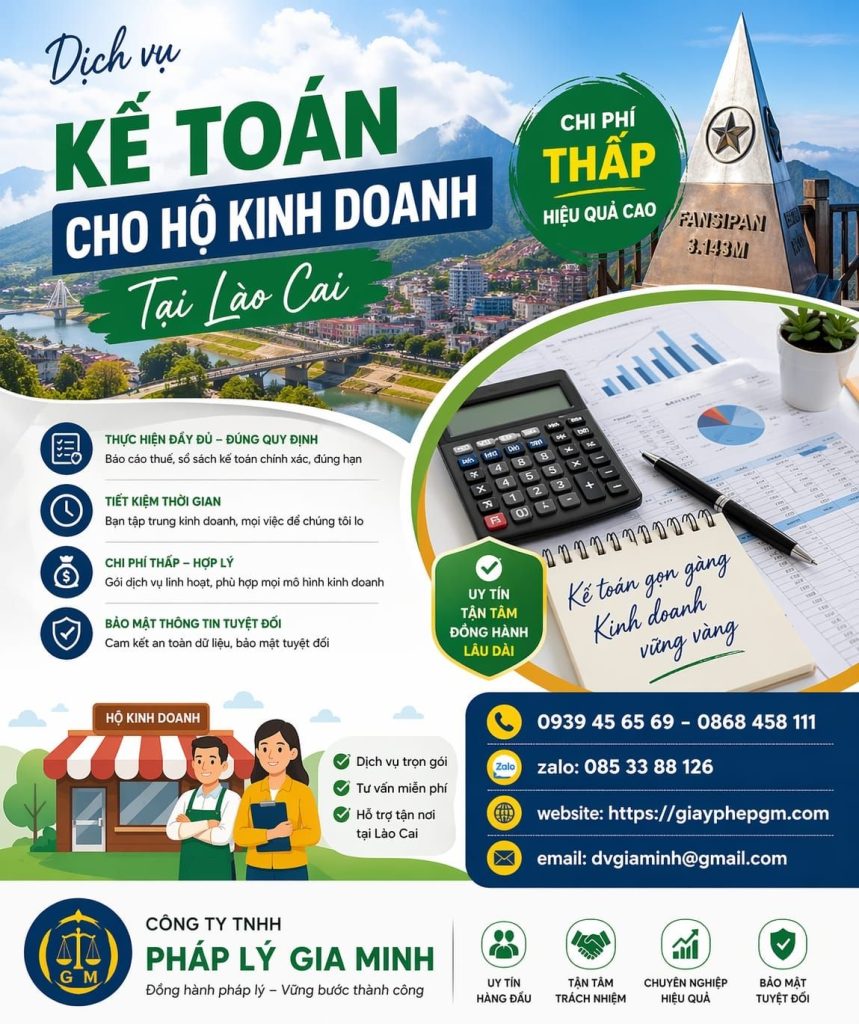 Kế toán cho hộ kinh doanh tại lào cai