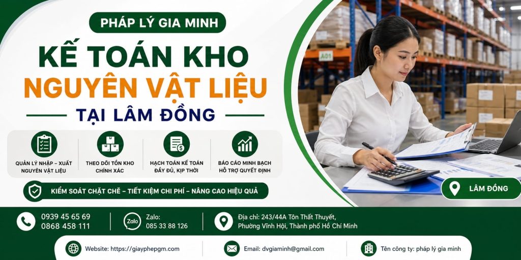 Kế toán kho nguyên vật liệu tại Lâm Đồng