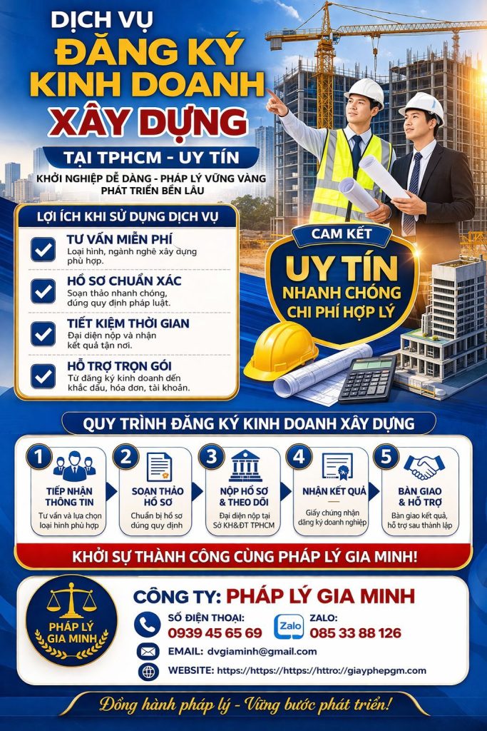 Kinh nghiệm thành lập công ty xây dựng tại TPHCM