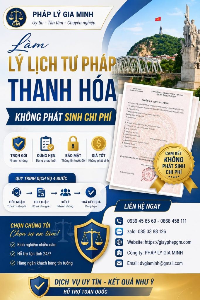 Làm lý lịch tư pháp Thanh Hóa uy tín chuyên nghiệp