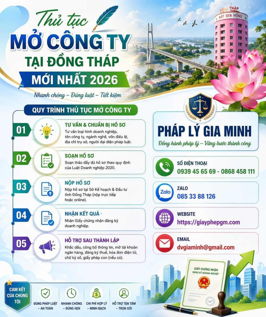 mở công ty tại đồng tháp