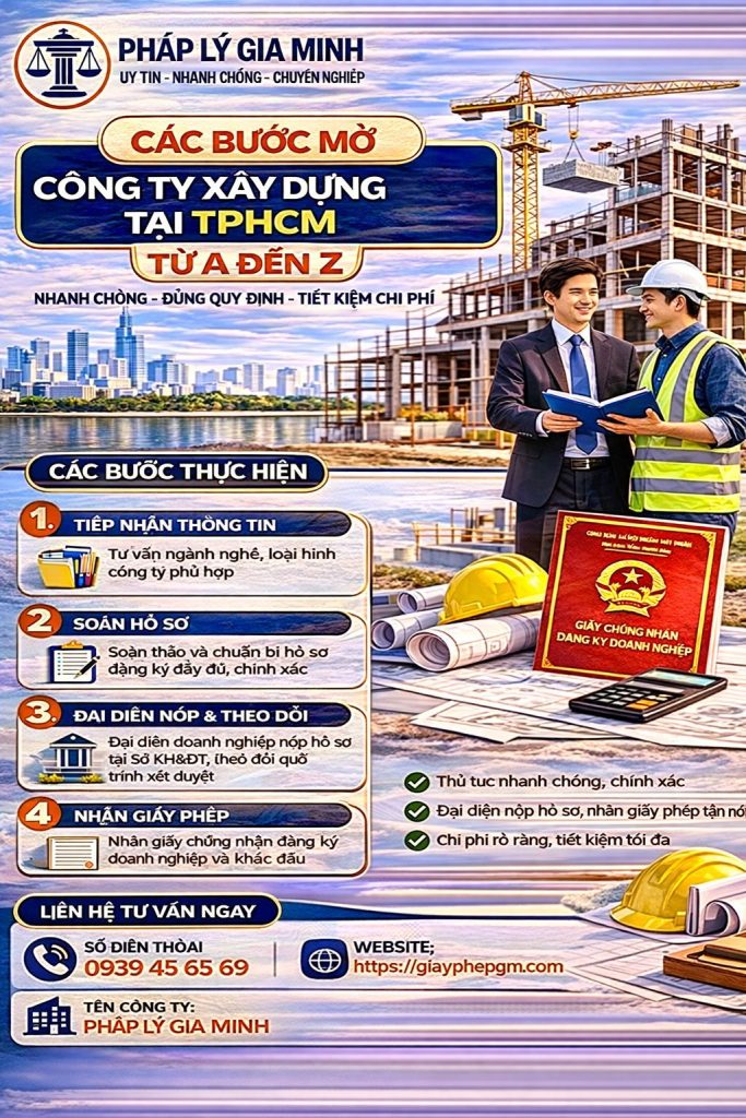 Quy trình đăng ký công ty xây dựng tại TPHCM