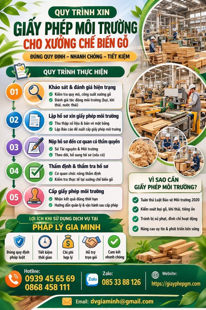 Quy trình xin giấy phép môi trường cho xưởng chế biến gỗ