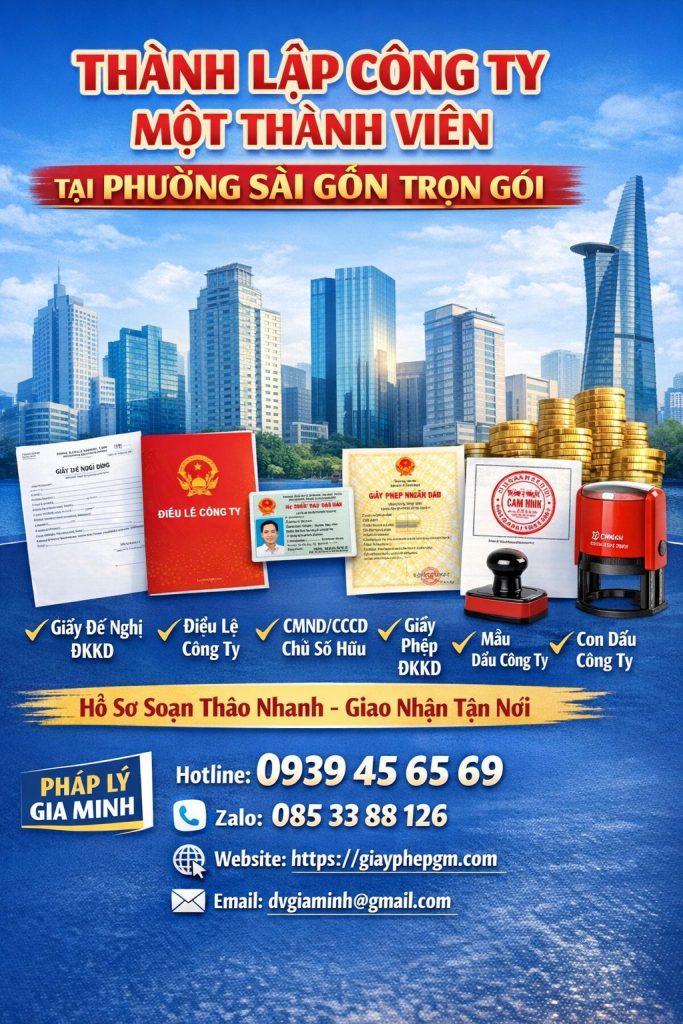 thành lập công ty tnhh tại phường sài gòn