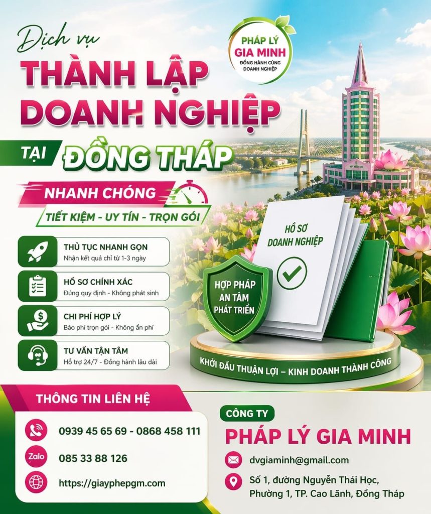 thành lập công ty xây dựng tại đồng tháp
