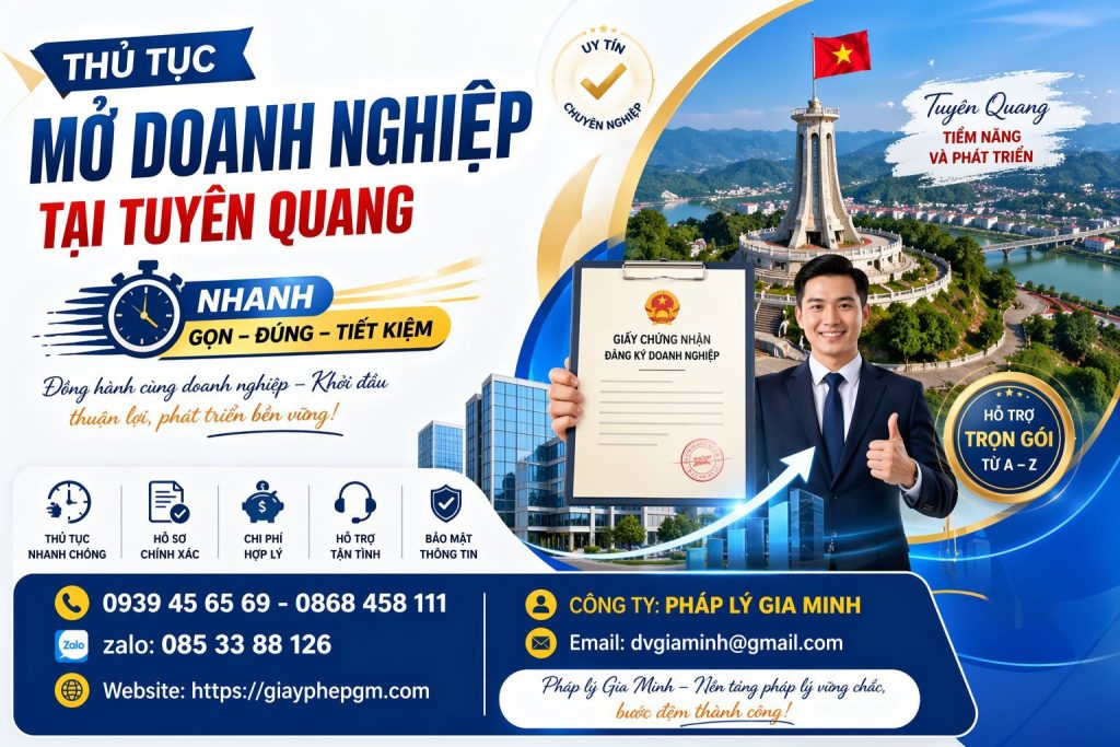 thành lập doanh nghiệp mới tại tuyên quang