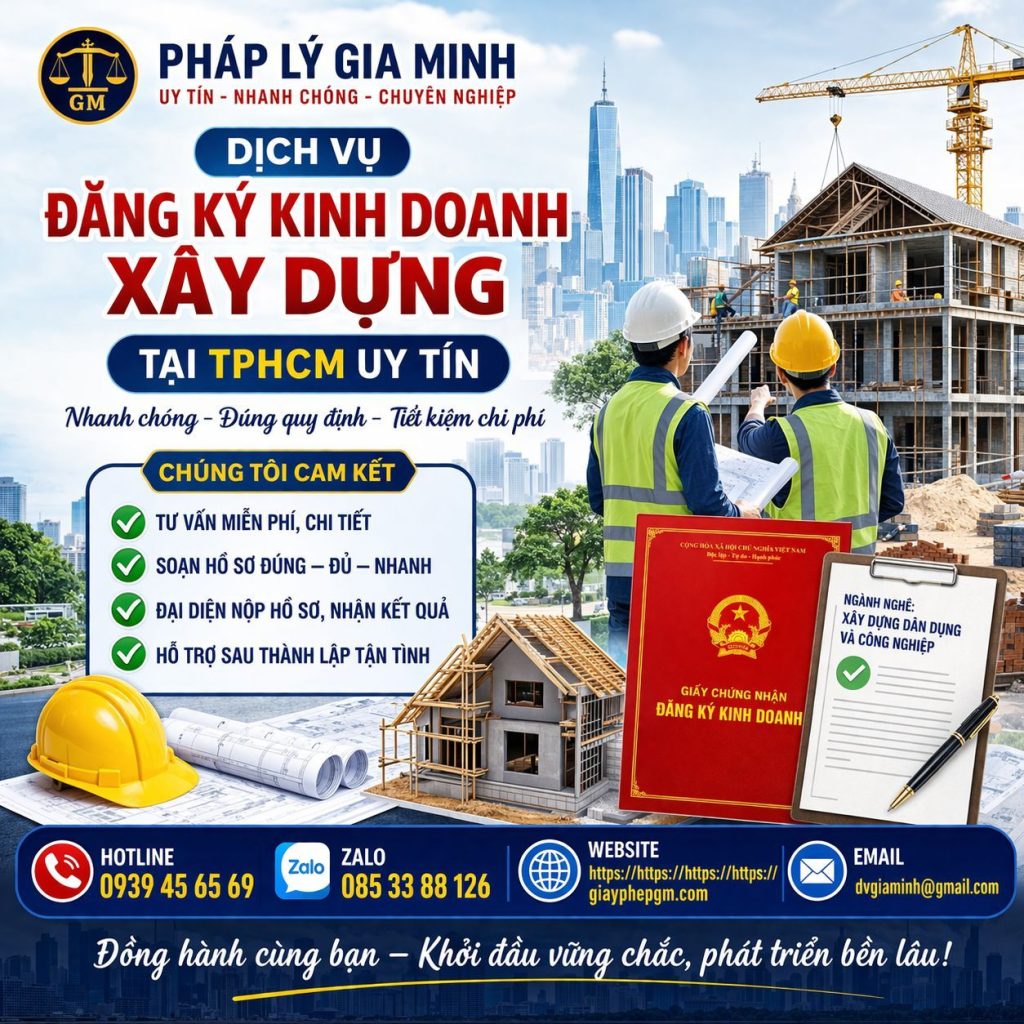 Thành lập doanh nghiệp xây dựng tại TPHCM