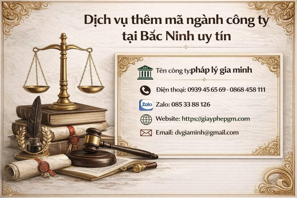 thêm mã ngành doanh nghiệp tại bắc ninh
