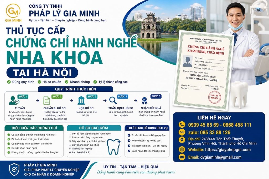 Thủ tục cấp chứng chỉ hành nghề nha khoa Hà Nội