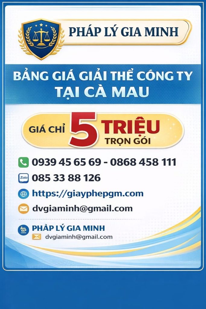 thủ tục chấm dứt hoạt động doanh nghiệp tại cà mau