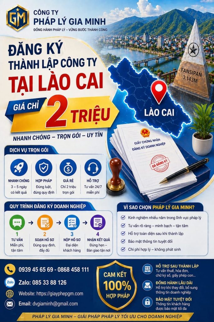 thủ tục thành lập công ty tại lào cai