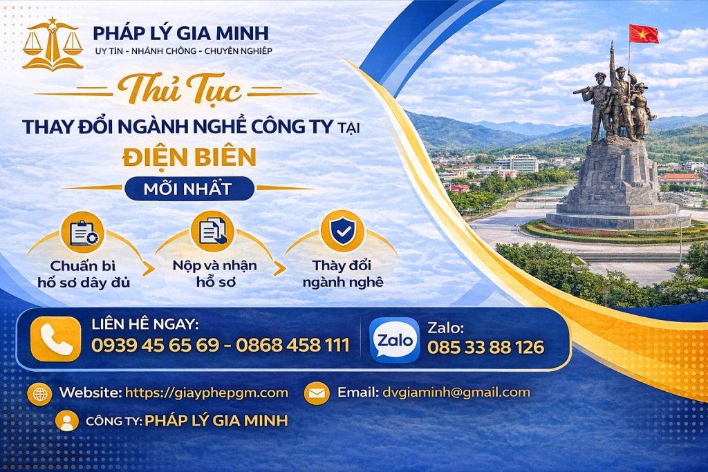 Thủ tục thay đổi ngành nghề công ty tại Điện Biên mới nhất