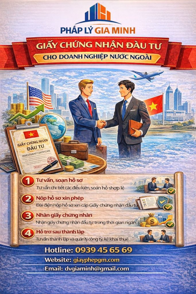 thủ tục xin giấy chứng nhận đầu tư theo luật đầu tư