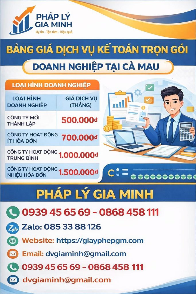 thuê kế toán trọn gói tại cà mau