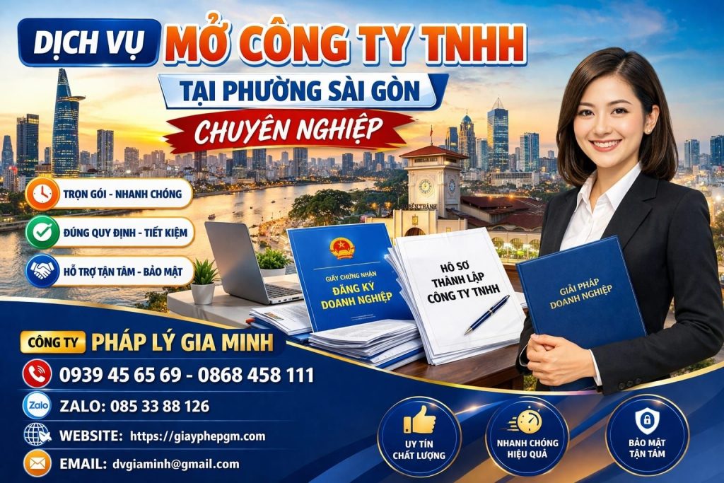 Tư vấn thành lập công ty TNHH tại phường Sài Gòn nhanh chóng
